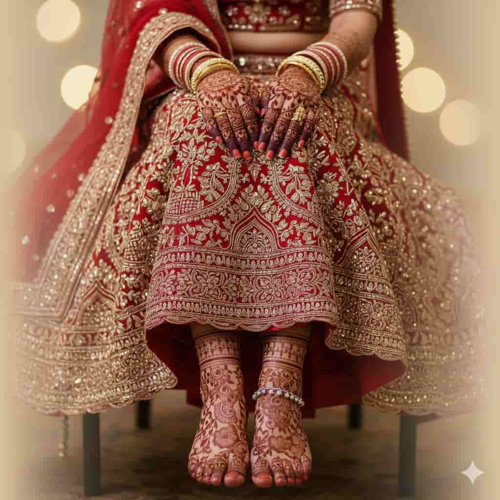 Bridal Mehndi Half Elbow with Feet