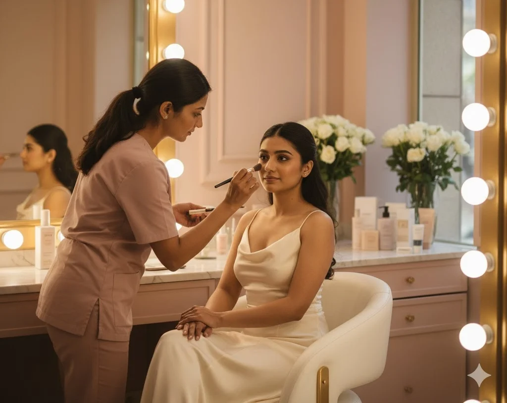 Luxury salon ambience at Anshika Makeover Delhi